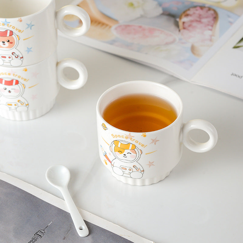 Ceramic mug, double cup gift box set, coffee mug, souvenir business, business promotion, opening event gifts, water cups