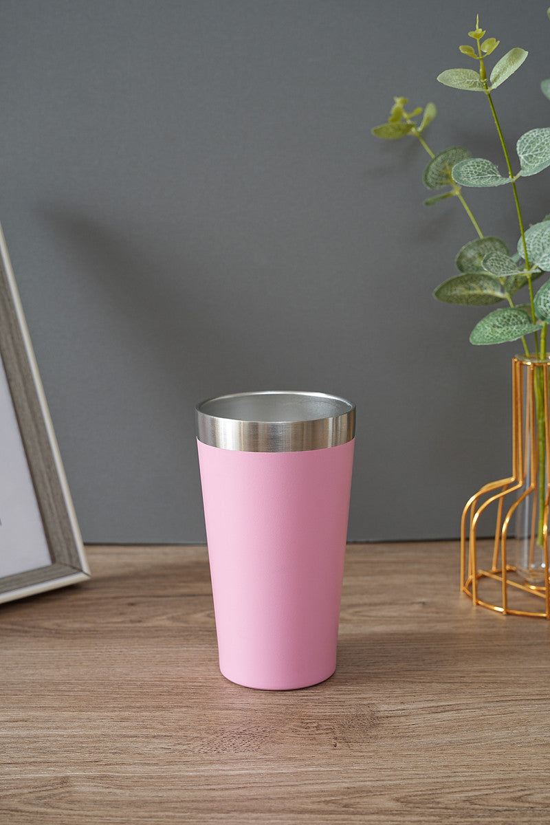 Foreign trade hand-in-hand lifting straw ice master cup cold milk cup 304 stainless steel beer mug outdoor sports kettle
