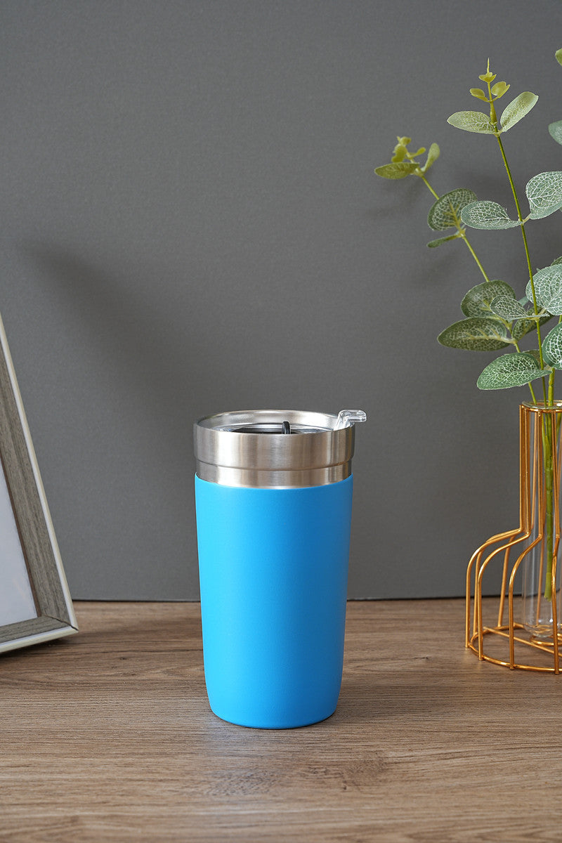 Foreign trade hand-in-hand lifting straw ice master cup cold milk cup 304 stainless steel beer mug outdoor sports kettle
