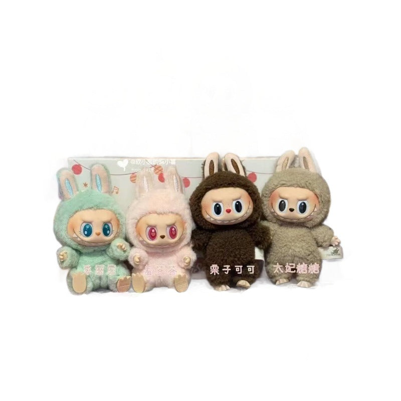Spot Rabu cloth generation vinyl doll doll doll keychain blind box LABUBU sitting party plush sound