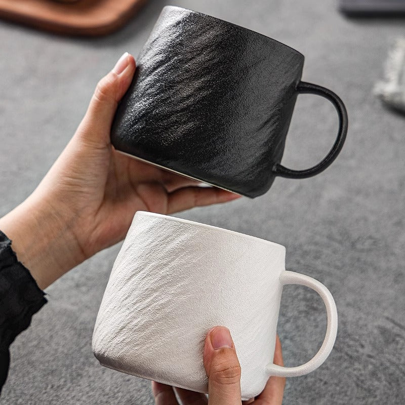 Simple rock pattern home couple mug ceramic mug large capacity drinking cup niche boy water cup teacup