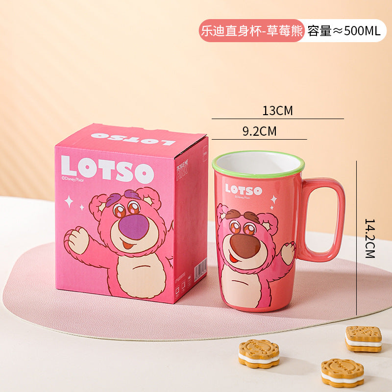 Disney large-capacity mug Stitch Milk Cup for home use, high-value cup, cartoon office water cup