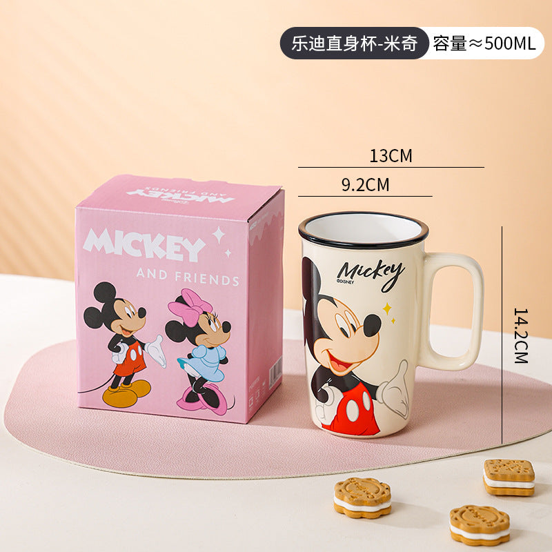 Disney large-capacity mug Stitch Milk Cup for home use, high-value cup, cartoon office water cup