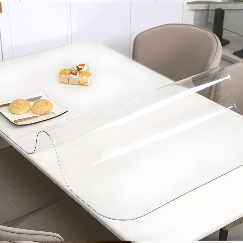 Desktop Soft Glass Tablecloth Waterproof And Oil-proof Non-washable Anti-scalding Table Mat PVC Table Mat Transparent Coffee Table Mat Crystal Plate