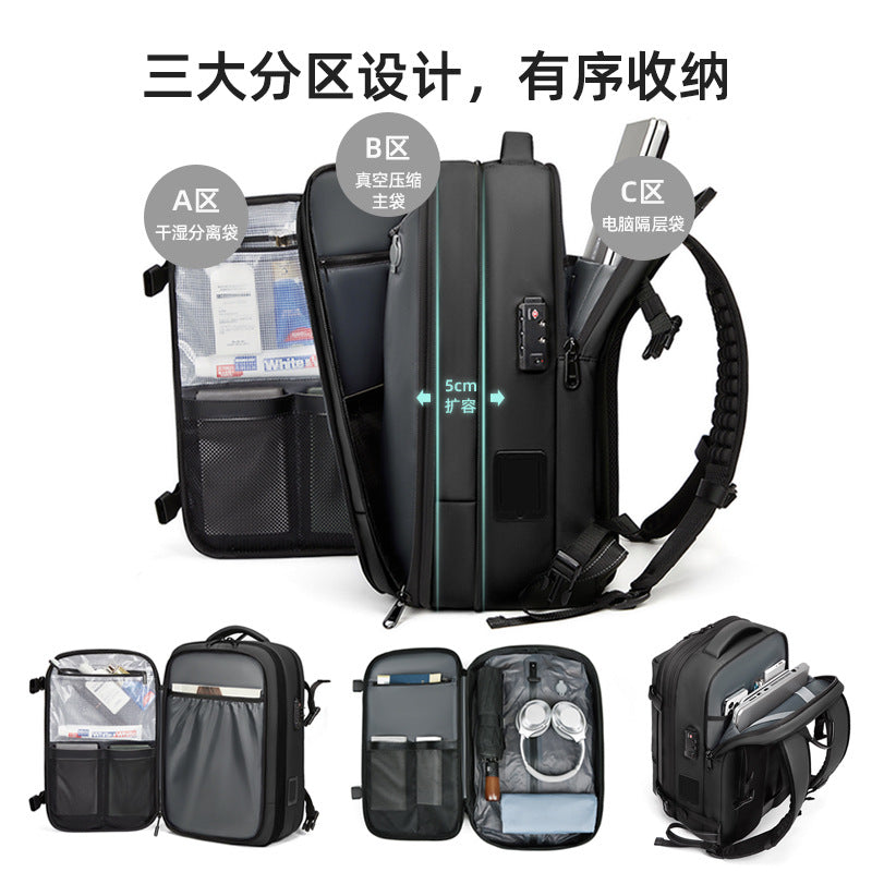Vacuum Backpack Large Capacity Backpack Waterproof Vacuum Compression Backpack One Button Vacuum Compression Backpack