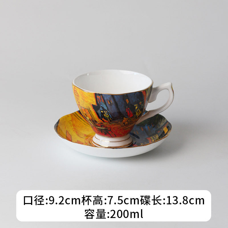 Cross-border European bone china coffee cup set, English afternoon tea set, personalized creative ceramic teacup latte cup