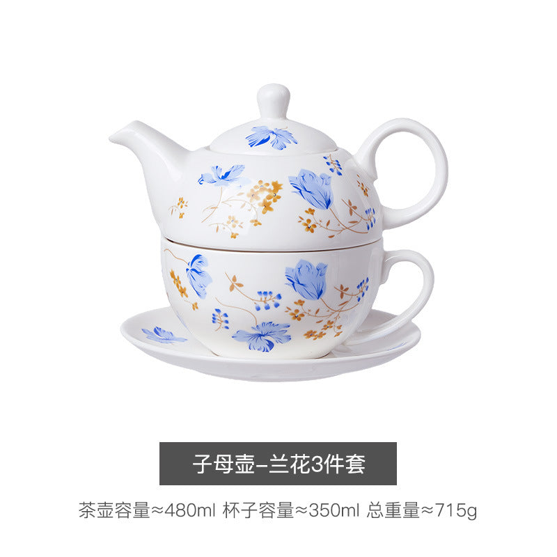 Creative Ceramic Tea Set Flower Teapot English Cup Mother Pot Office Single Coffee Pot Kettle Gift Wholesale