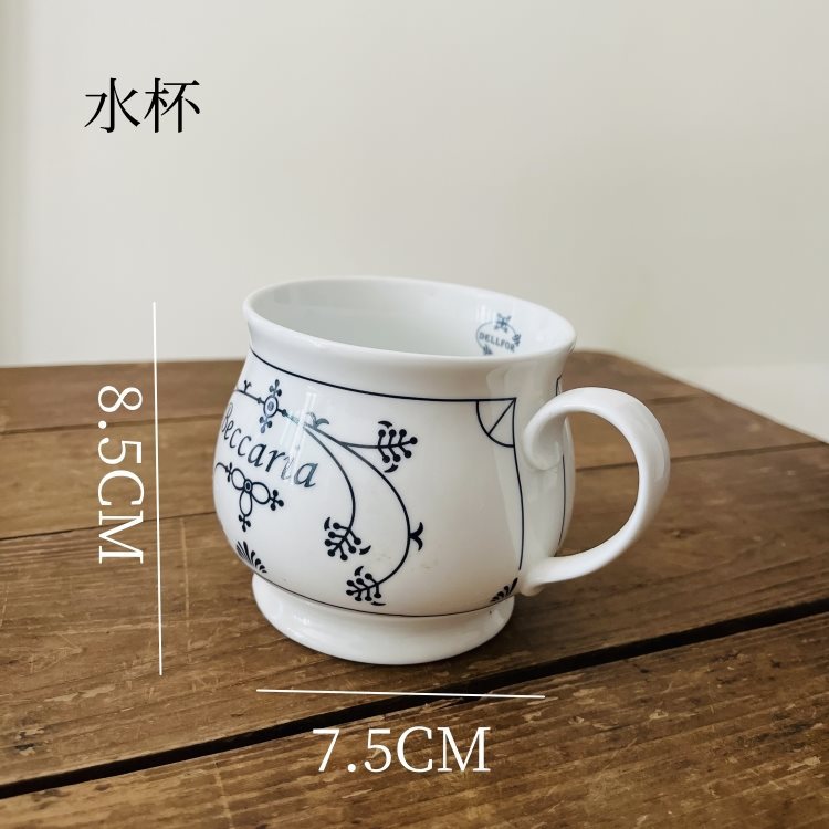 Blue and White Porcelain Alcohol Stove Blue European Style Retro Coffee Pot Export Ceramic Cold Water Kettle Household Wine Warming Jug Blue Hook Flower Keg