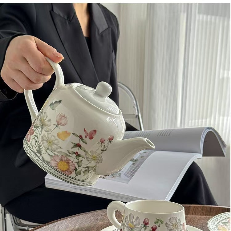Ceramic teapot tea making household high temperature resistant health pot single pot tea Chinese kettle old-fashioned cold kettle porcelain teapot