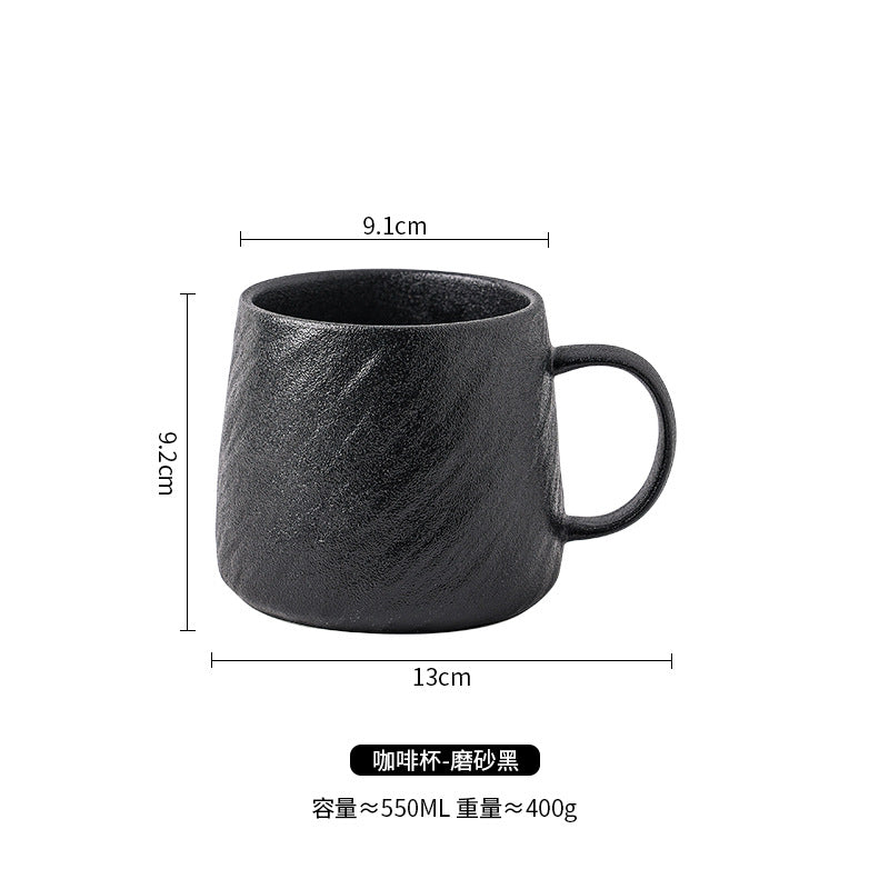 Simple rock pattern home couple mug ceramic mug large capacity drinking cup niche boy water cup teacup