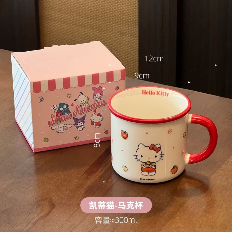 Sanrio mug kulomi genuine ceramic mug girls home breakfast milk mug cartoon cute drinking cup