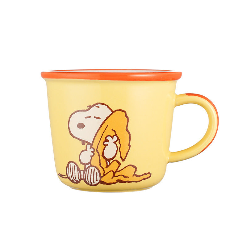 Snoopy mug ceramic high value mug home drinking water office water cup couple oatmeal mug breakfast mug