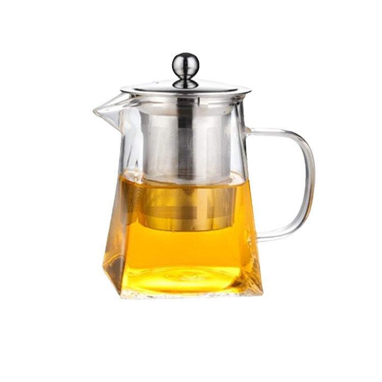 Full set glass teapot high borosilicate fair kettle stainless steel teapot with strainer high temperature glass teapot wholesale