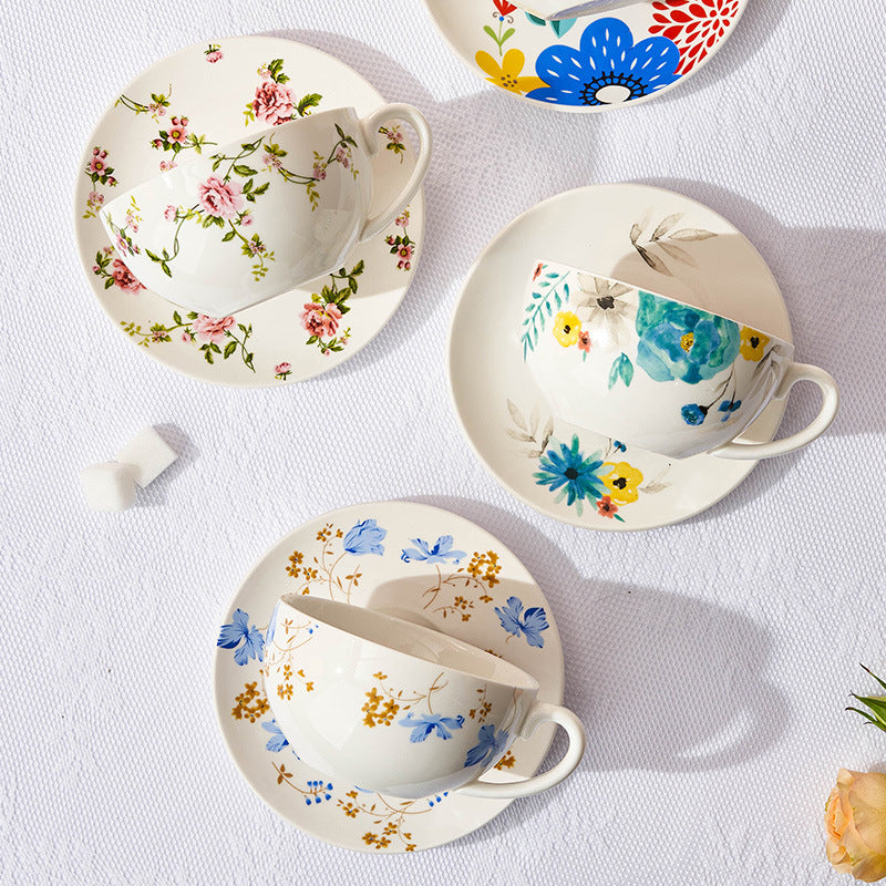 Creative Ceramic Tea Set Flower Teapot English Cup Mother Pot Office Single Coffee Pot Kettle Gift Wholesale