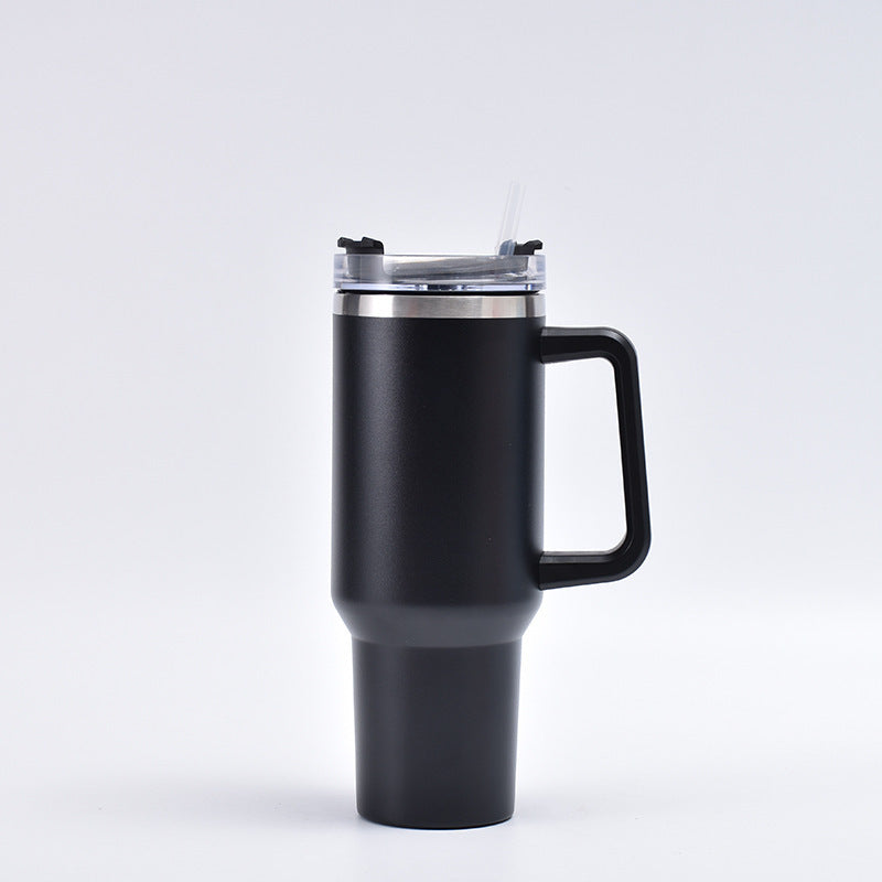 40oz handle mug 304 stainless steel thermos mug sports kettle coffee red wine mug straw portable water mug logo