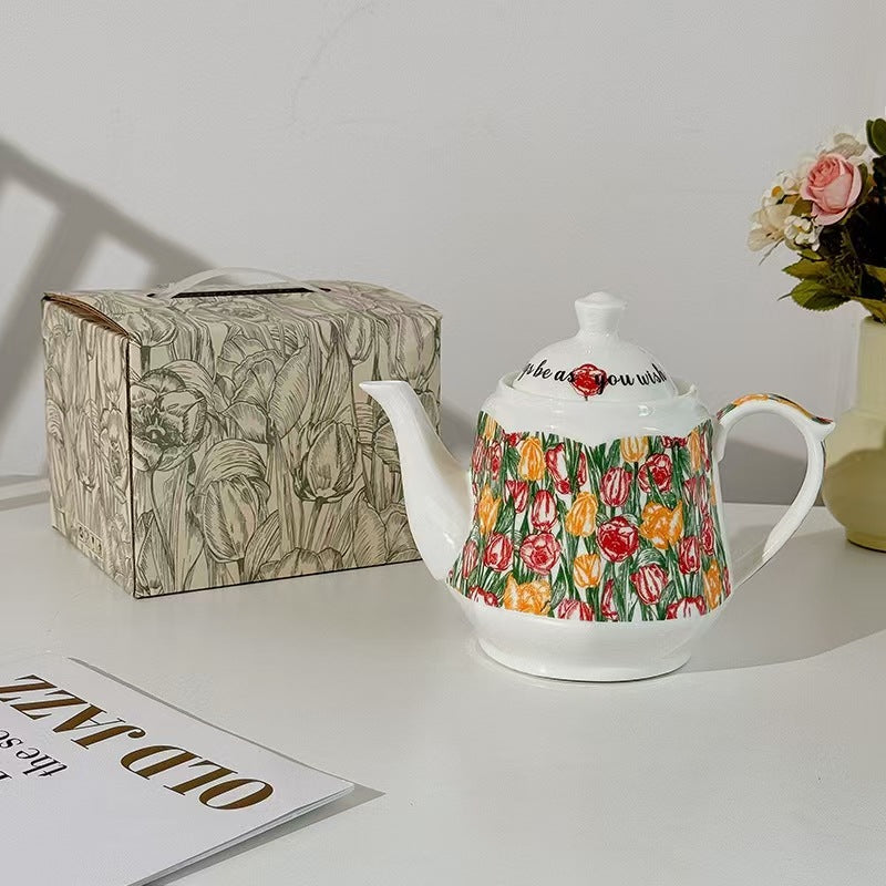 Ceramic teapot tea making household high temperature resistant health pot single pot tea Chinese kettle old-fashioned cold kettle porcelain teapot
