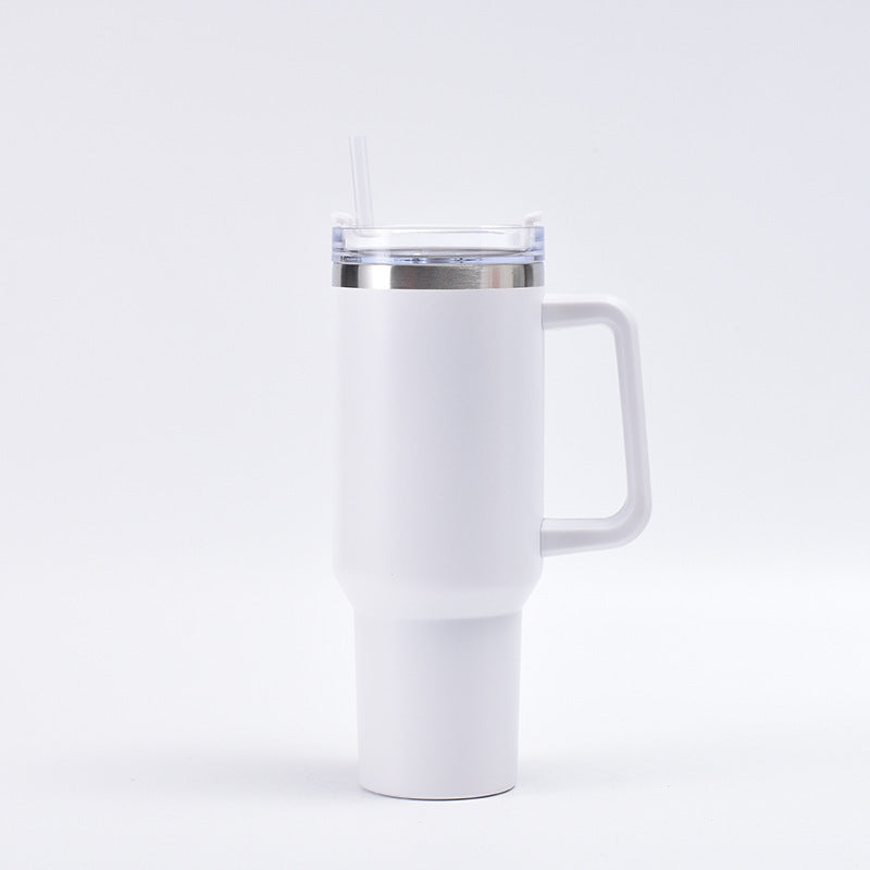 40oz handle mug 304 stainless steel thermos mug sports kettle coffee red wine mug straw portable water mug logo