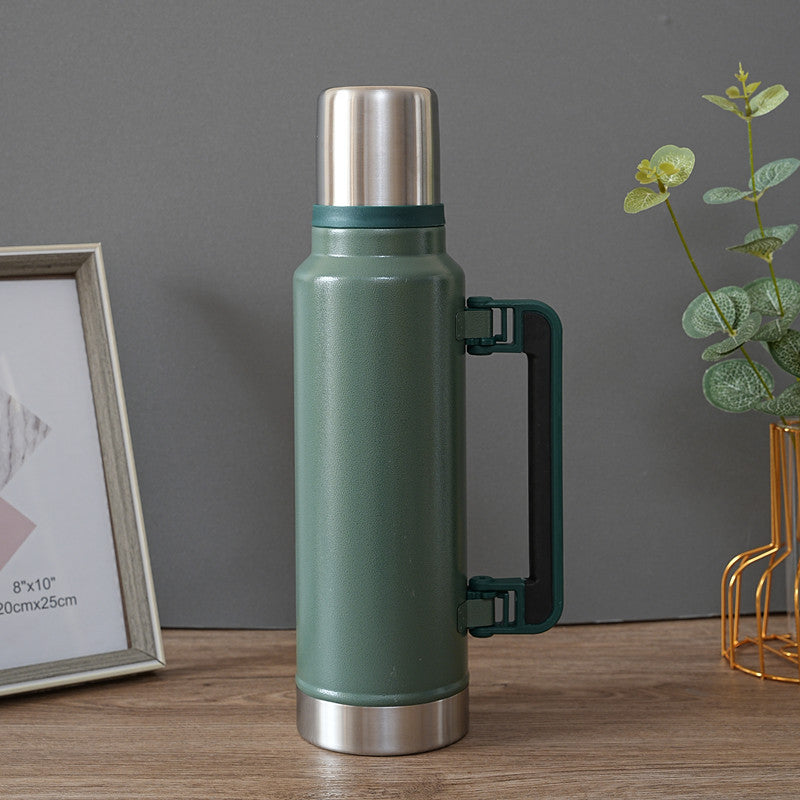 Foreign trade hand-in-hand lifting straw ice master cup cold milk cup 304 stainless steel beer mug outdoor sports kettle