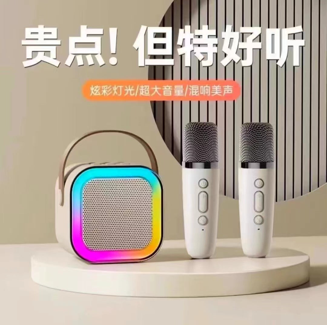 Cross-border K12 Bluetooth Speaker Microphone Integrated Family K-song Audio Wireless K-song Square Dance Speaker In Stock