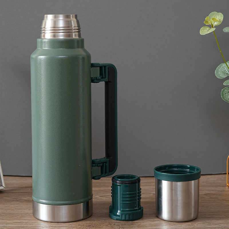 Foreign trade hand-in-hand lifting straw ice master cup cold milk cup 304 stainless steel beer mug outdoor sports kettle