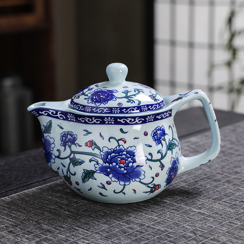 7 Heads Large Capacity Kung Fu Tea Set Teapot Teacup Set Handle Pot Teapot Home Living Room Stoneware Chinese Style