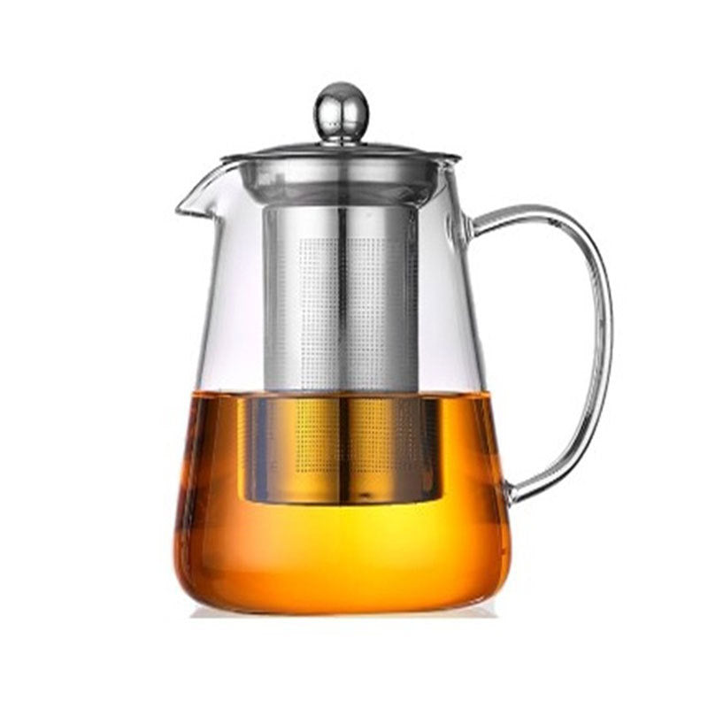 Full set glass teapot high borosilicate fair kettle stainless steel teapot with strainer high temperature glass teapot wholesale
