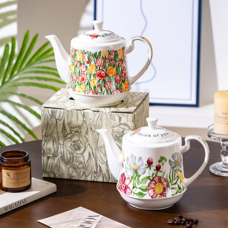 Ceramic teapot tea making household high temperature resistant health pot single pot tea Chinese kettle old-fashioned cold kettle porcelain teapot