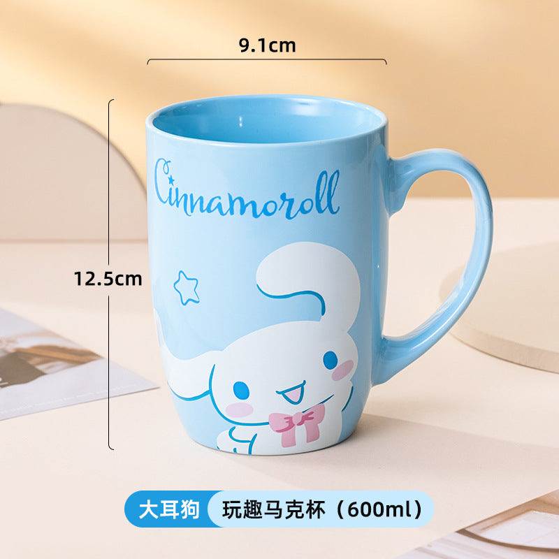 Sanrio ceramic mug, large capacity kulomi guhua cup, water cup, couple cup, high-value cup wholesale dropshipping