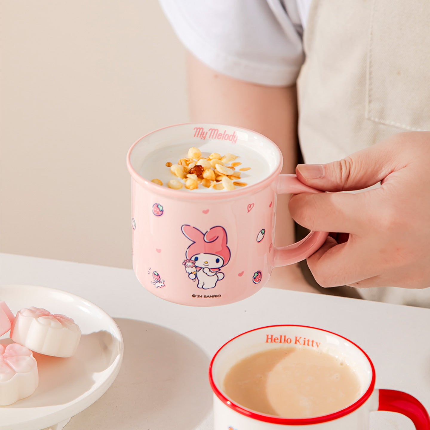Cartoon Genuine Authorized Cute Mug Kids Baby Water Cup Ceramic Breakfast Milk Cup Student Birthday Gift