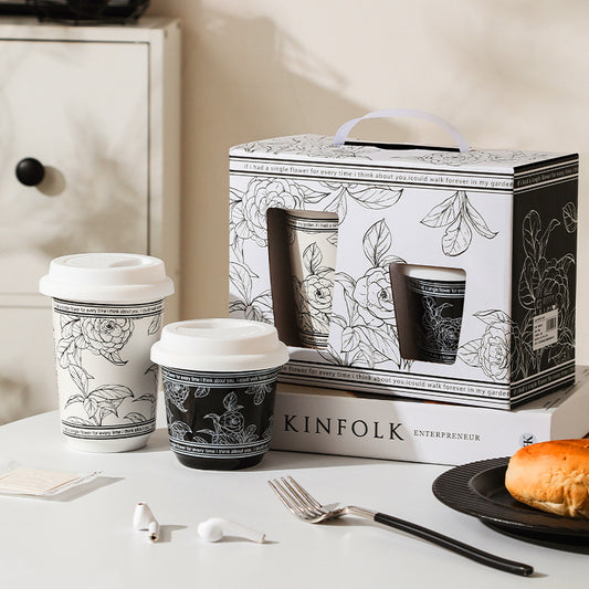 Small fragrance cup ceramic couple pair cup annual meeting gift high-value water cup gift coffee cup souvenirs