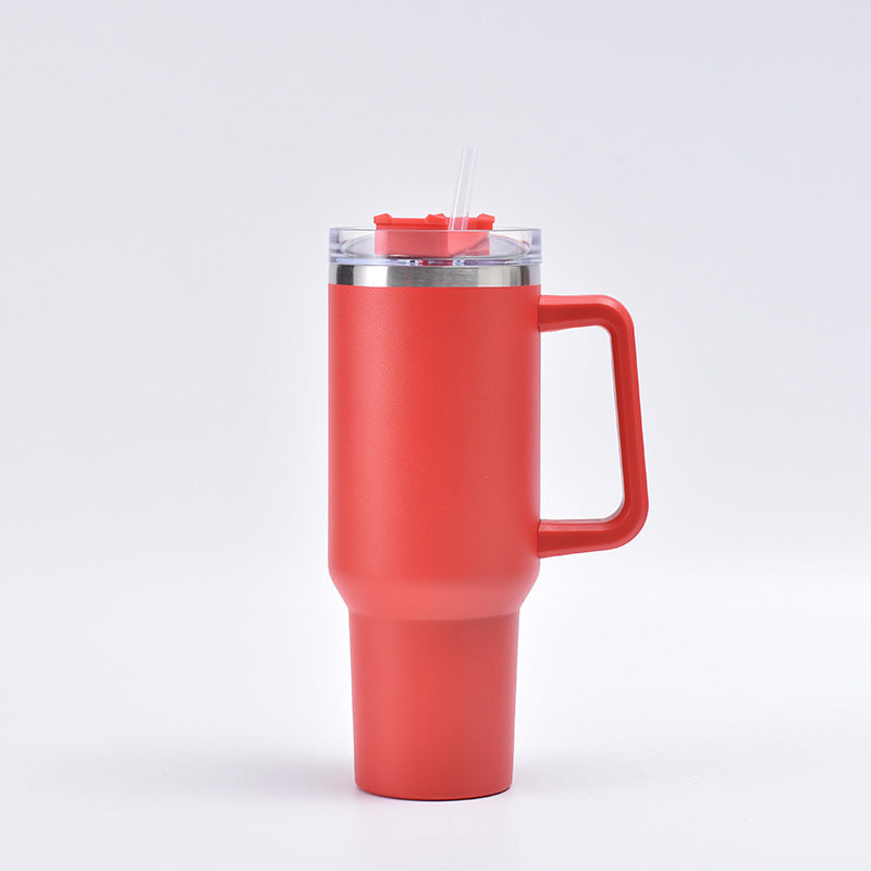 40oz handle mug 304 stainless steel thermos mug sports kettle coffee red wine mug straw portable water mug logo