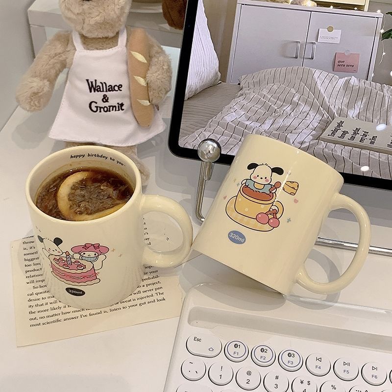 Cute Pacha Dog Melody Ceramic Mug Ins Wind Cartoon Household Water Cup High Value Breakfast Water Cup