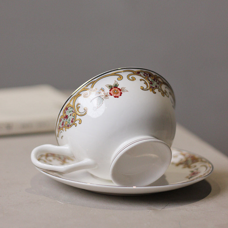 Cross-border European bone china coffee cup set, English afternoon tea set, personalized creative ceramic teacup latte cup