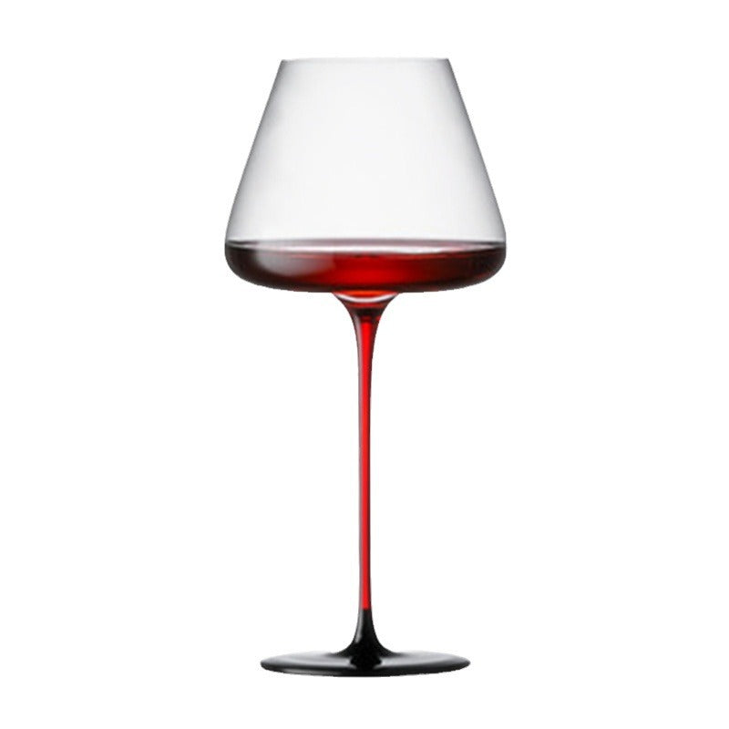 Light luxury burgundy red wine glasses home black and red bow tie crystal glass big belly goblet champagne glasses barware wholesale