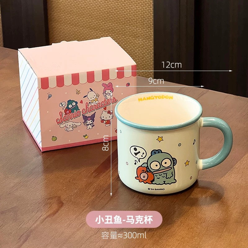 Sanrio mug kulomi genuine ceramic mug girls home breakfast milk mug cartoon cute drinking cup