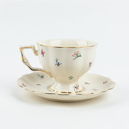 European retro coffee cup set cup and saucer ceramic British Phnom Penh big teacup French restaurant bar cup home