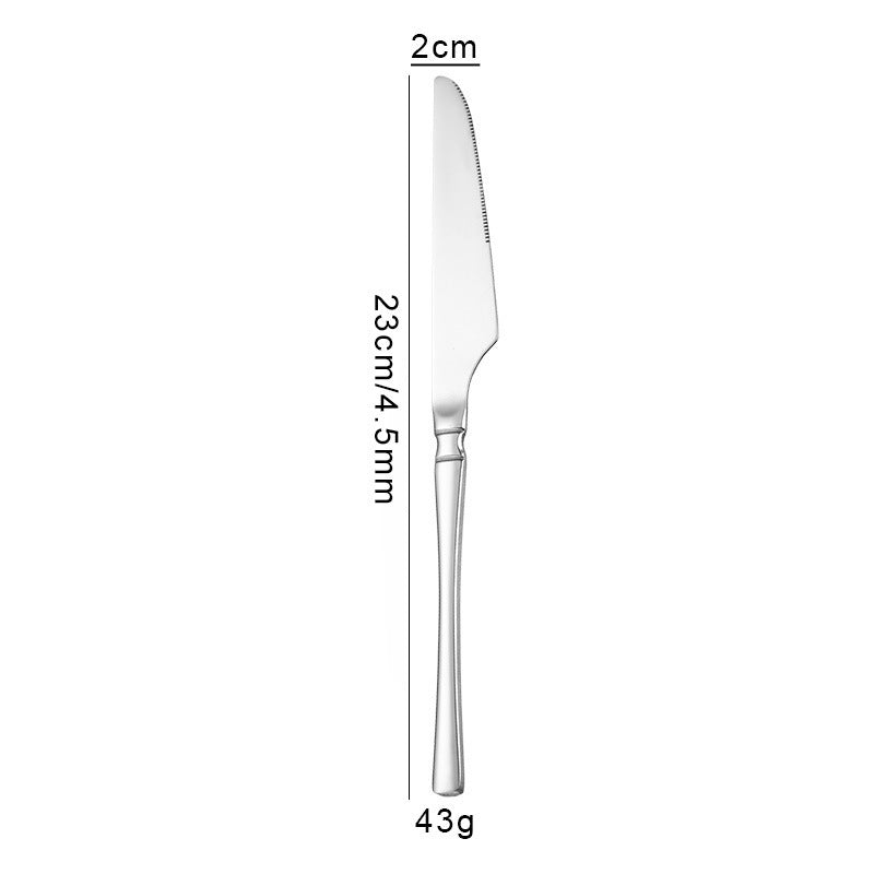 Cross-border western food knife and fork tableware small waist steak knife and fork set stainless steel household high-grade dinner spoon dessert spoon fork