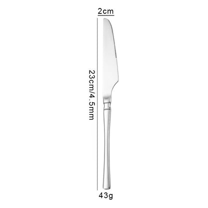 Cross-border western food knife and fork tableware small waist steak knife and fork set stainless steel household high-grade dinner spoon dessert spoon fork