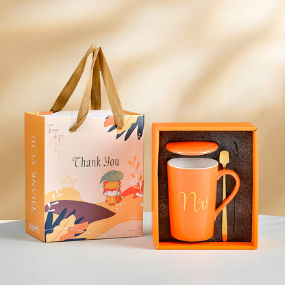 Souvenirs, ceramic pair cup set, wedding return gift, full moon gift, opening gift, business couple cup can be printed with logo