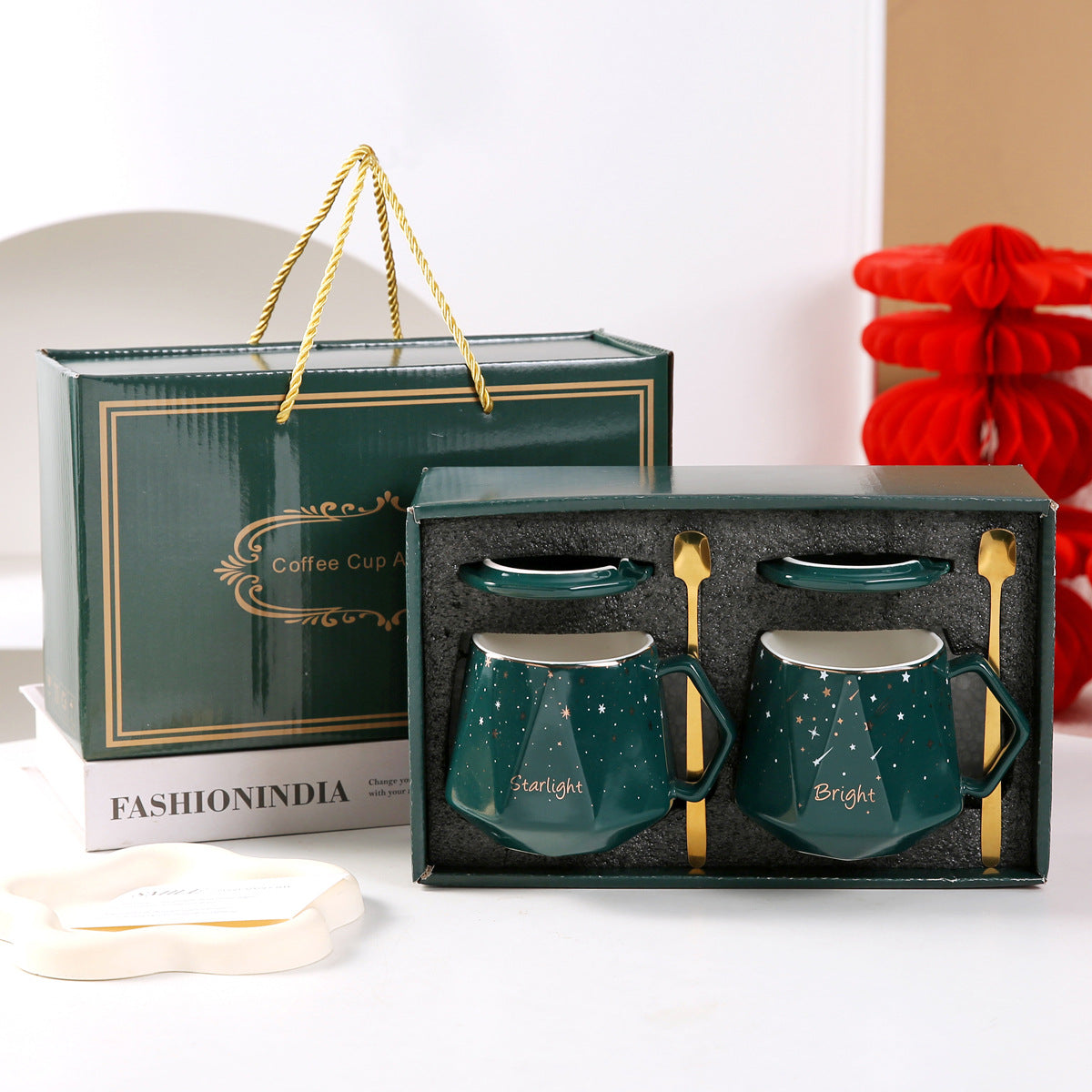 Souvenirs, ceramic pair cup set, wedding return gift, full moon gift, opening gift, business couple cup can be printed with logo