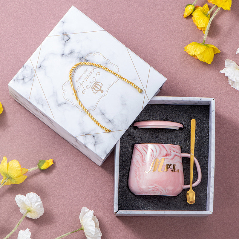 Souvenirs, ceramic pair cup set, wedding return gift, full moon gift, opening gift, business couple cup can be printed with logo