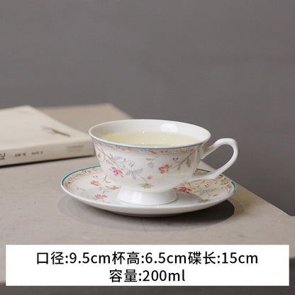 Cross-border European bone china coffee cup set, English afternoon tea set, personalized creative ceramic teacup latte cup