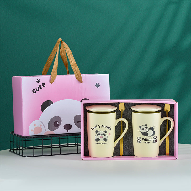 Souvenirs, ceramic pair cup set, wedding return gift, full moon gift, opening gift, business couple cup can be printed with logo