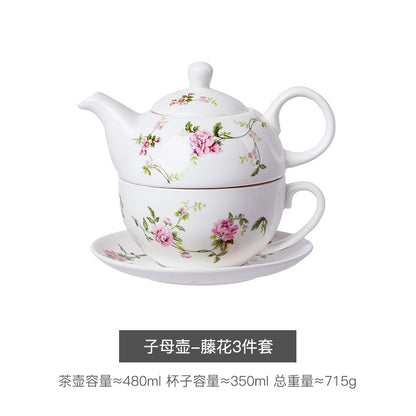 Creative Ceramic Tea Set Flower Teapot English Cup Mother Pot Office Single Coffee Pot Kettle Gift Wholesale