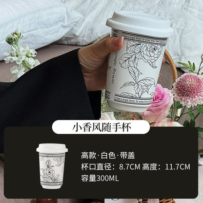 Small fragrance cup ceramic couple pair cup annual meeting gift high-value water cup gift coffee cup souvenirs
