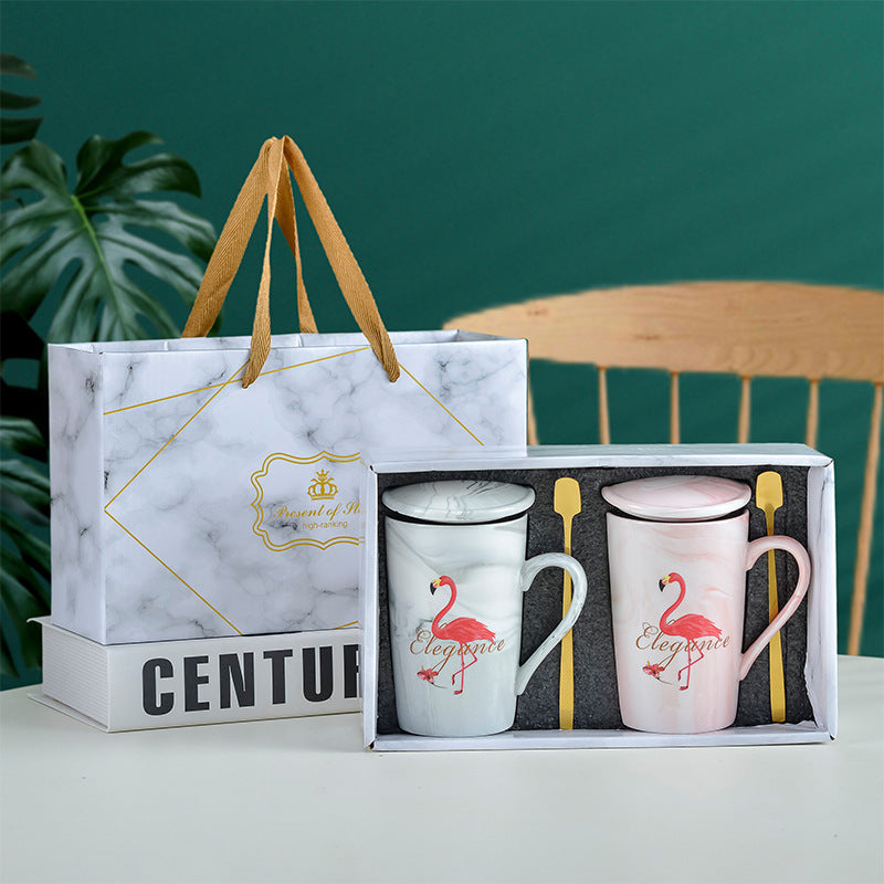 Souvenirs, ceramic pair cup set, wedding return gift, full moon gift, opening gift, business couple cup can be printed with logo