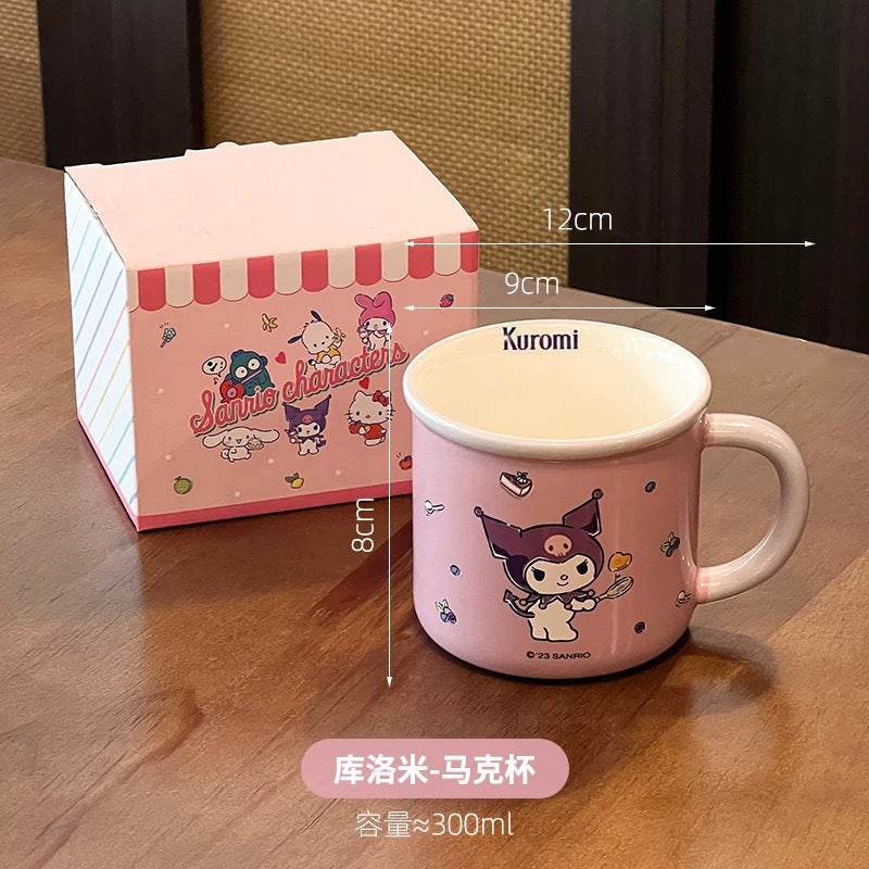 Sanrio mug kulomi genuine ceramic mug girls home breakfast milk mug cartoon cute drinking cup