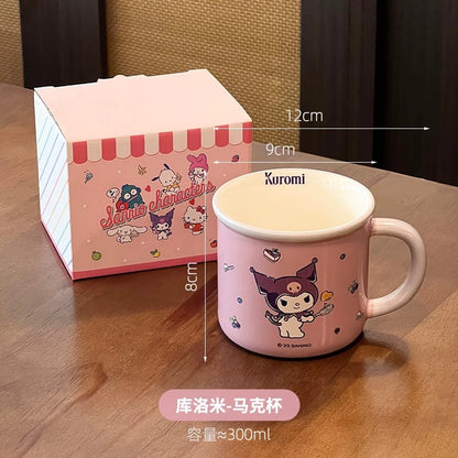 Sanrio mug kulomi genuine ceramic mug girls home breakfast milk mug cartoon cute drinking cup