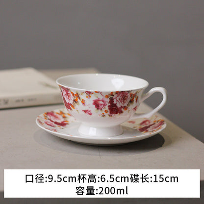 Cross-border European bone china coffee cup set, English afternoon tea set, personalized creative ceramic teacup latte cup