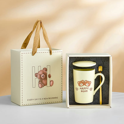 Souvenirs, ceramic pair cup set, wedding return gift, full moon gift, opening gift, business couple cup can be printed with logo